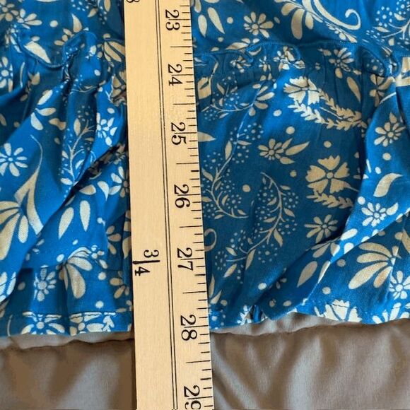 NEW! Cool Change Stevie Dress Meadow Print Cobalt Vanilla Ruched Size Small - Picture 10 of 11